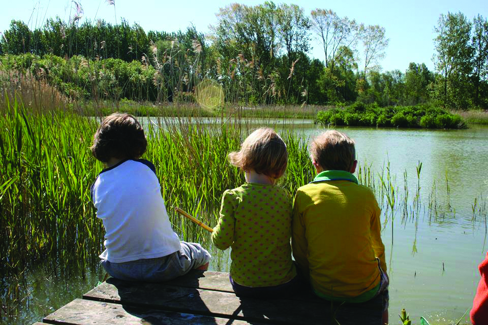 Children on the lake